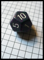 Dice : Dice - 12D - Green and Purple Speckled With White Numerals
